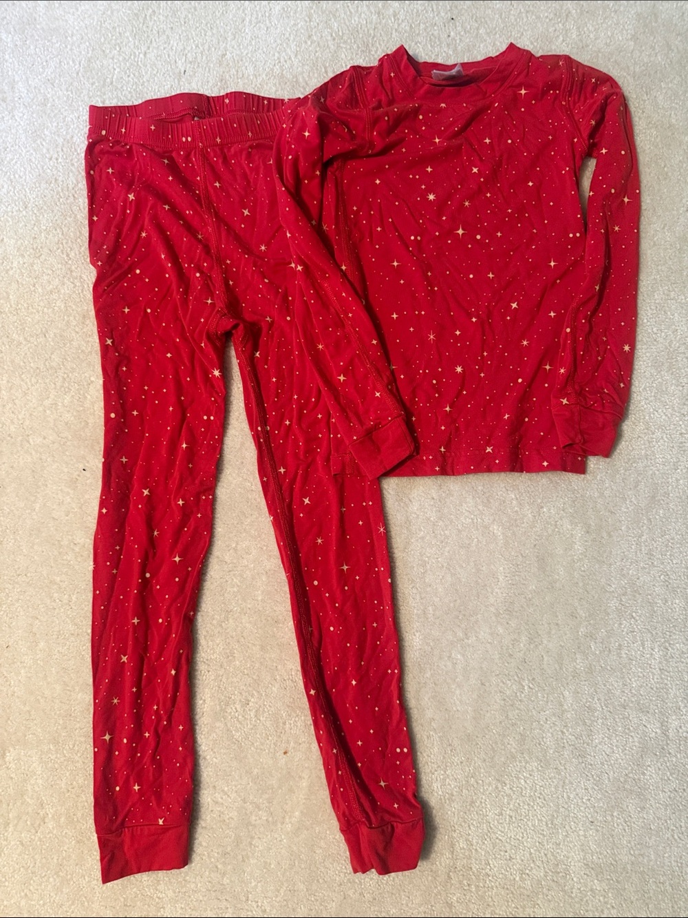 Hanna Andersson Hannasoft Kids Red Star Print Pajama Set Christmas